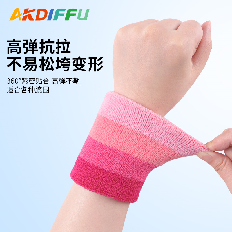 Nueva toalla absorbente de sudor pulsera transpirable sudor-limpieza pulsera baloncesto bádminton deportes colorido alta elástica deportes pulsera