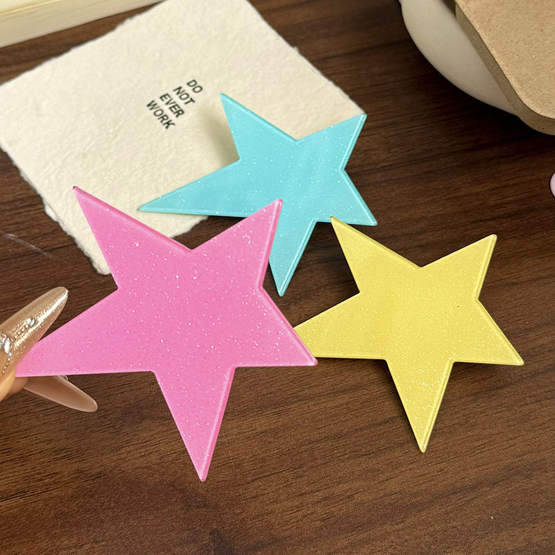 Look up at the Sky and You'Ll See Light~ Fine, Colorful, Irregular Five-Pointed Star Duckbill Hair Clip for Bangs and Stray Hair
