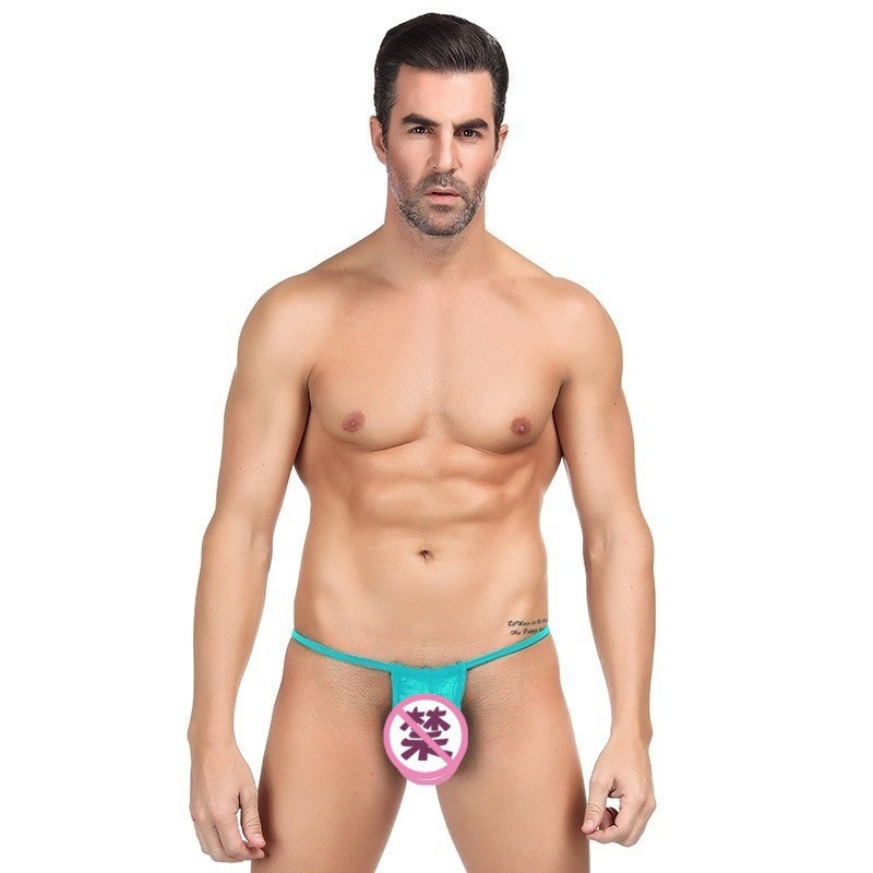 Ventaje especial de los hombres europeos y estadounidenses sexy lencería de encaje transparente trozos coqueteando seducción T-pants Amazon