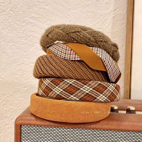 Vintage Women's  New High Crown Top Wide Brim Headband Outdoors Versatile Anti-Slip Hair Pin Head Accessory