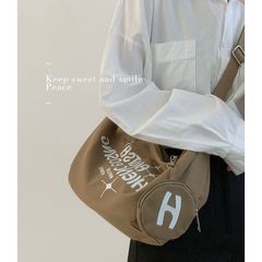 2024 New Student Canvas Bag for Girls, Ins Korean Academic Style Single Shoulder Crossbody Tote Bag School Bag