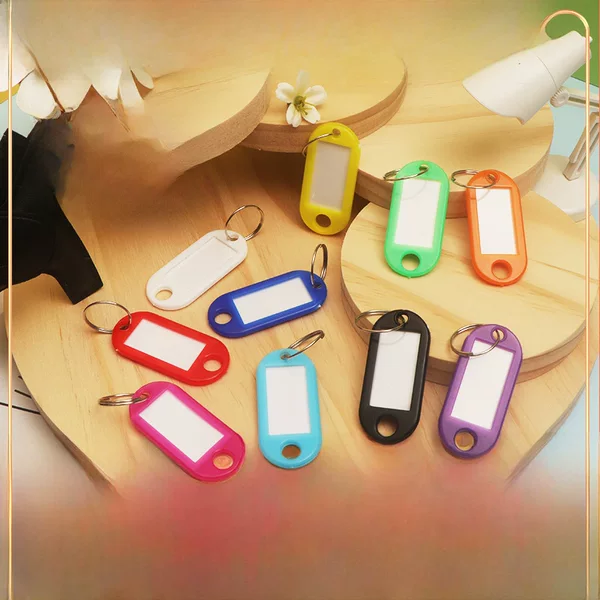 Plastic key plate mark plate writing number plate classification management mark plate school hotel rental woman key chain