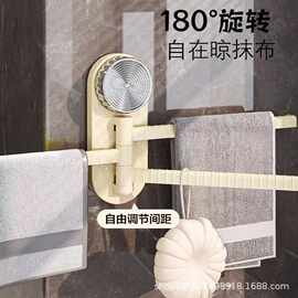 吸盘旋转毛巾架免打孔厨房卫生间挂钩强力排壁挂式无痕排钩毛巾架