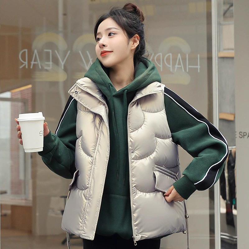 Уменьшающий возраст одноразовый пуховый жилет из хлопка в Корейском стиле, женская одежда, осень и зима, новый короткий Свободный жилет, пальто для внешней торговли