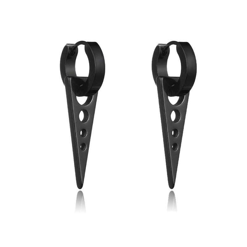 Чёрные серёжки из нержавеющей стали, цепь, подвеска, Aliexpress