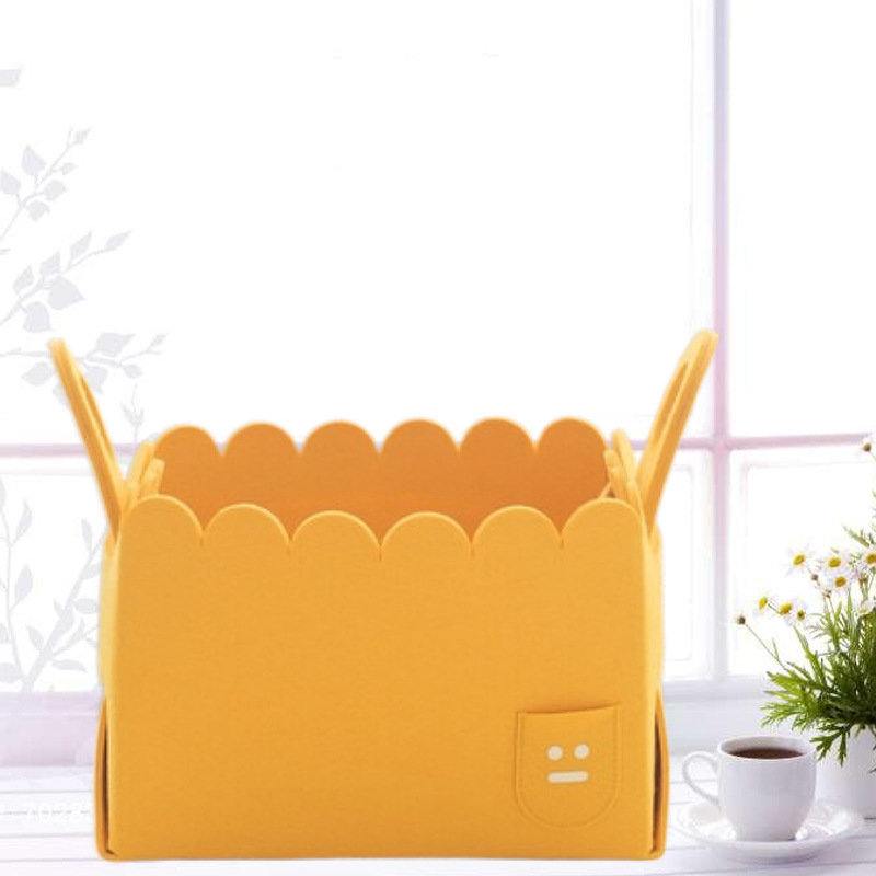 [Cesta de almacenamiento de fieltro] transfronterizo Nueva cesta de almacenamiento de fieltro escritorio multicolor habitación de los niños dormitorio sala de estar cesta de almacenamiento