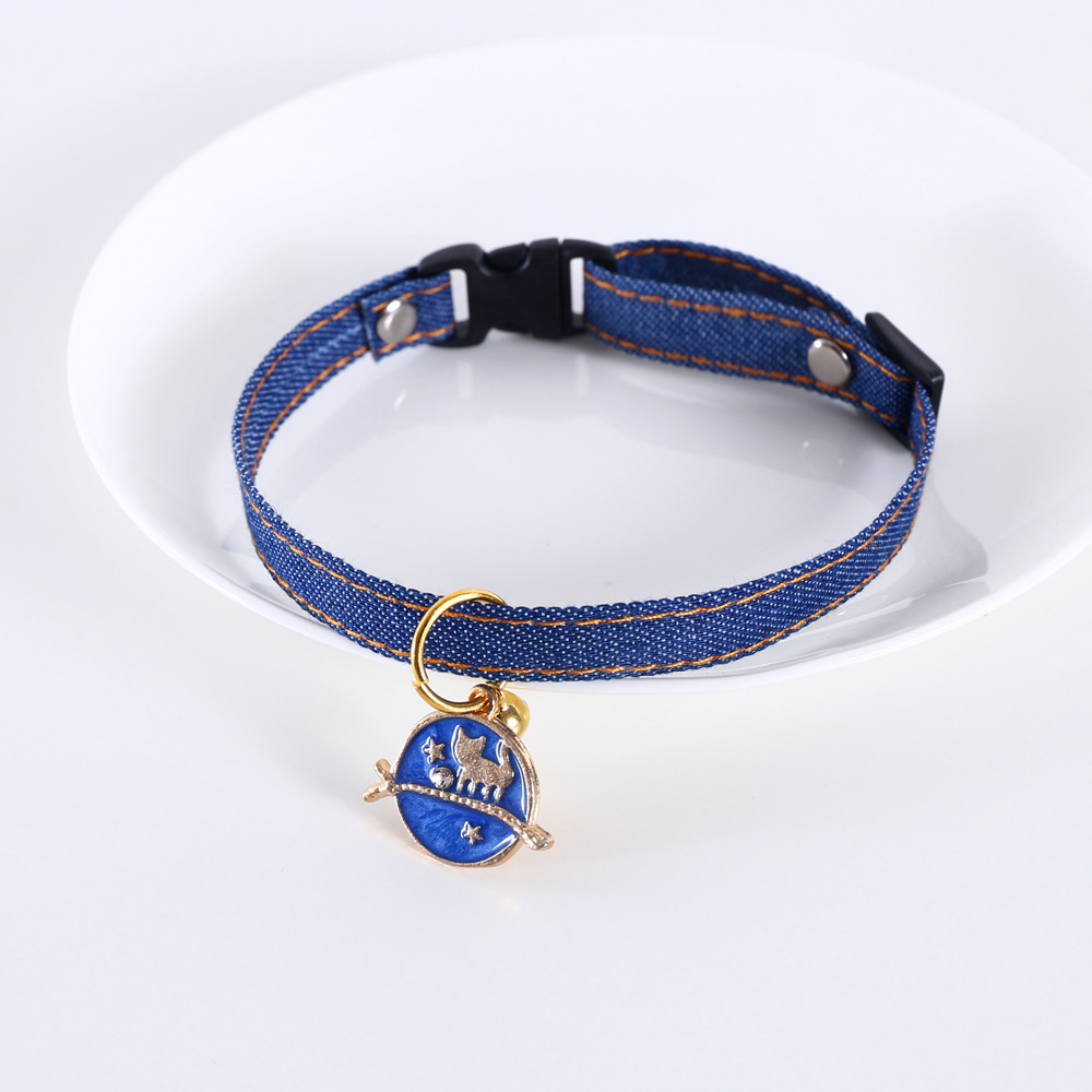 Pet vaquero colgante de penta gato perro collar conejo campana accesorios estilo japonés y coreano