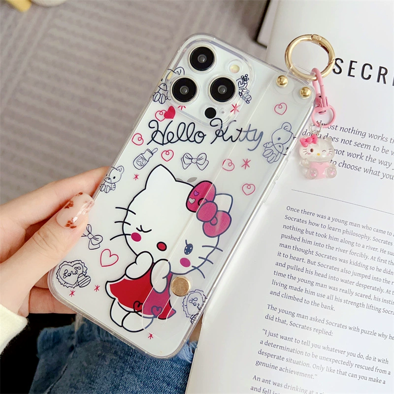 Чихуахуа Hello kitty, яблоко, совместимый браслет, чехол для телефона, iPhone 12, iPhone12 Pro, защитный ремешок для сумки, iphone, 14promax