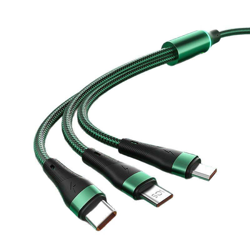 100W súper rápido 3 - en - 1 cable de datos para Apple Android Huawei Xiaomi teléfono móvil 6A cable de carga del coche
