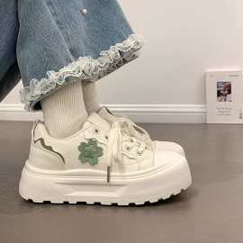 2025小众透气高颜值厚底增高校园时尚女鞋新款小清新vibe风小白鞋