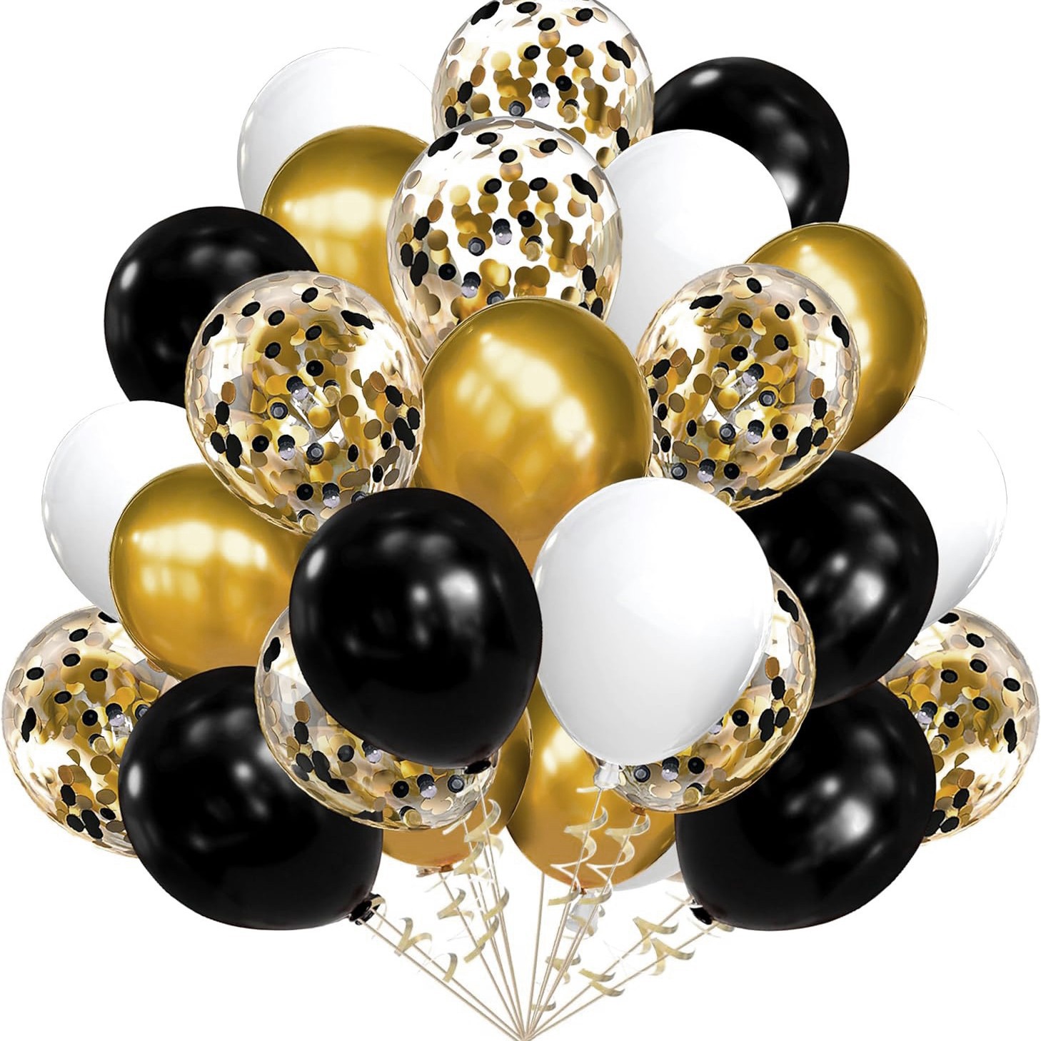 30pcs set de oro negro para enviar cinta