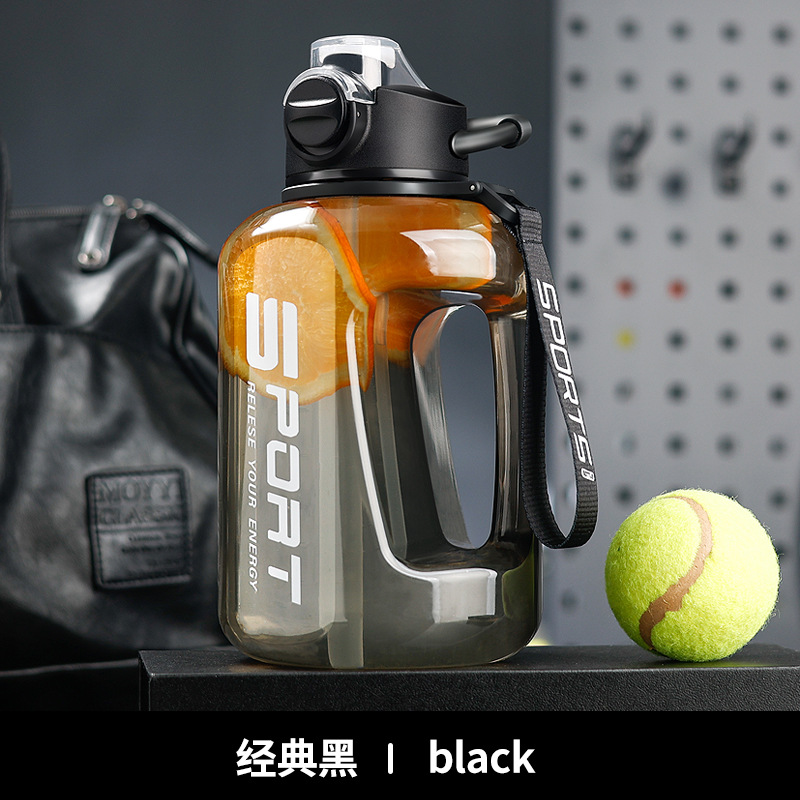 Botella de agua de gran capacidad, tipo cubo, para exteriores, de plástico, para fitness, deportes, con pajita, venta al por mayor image 9