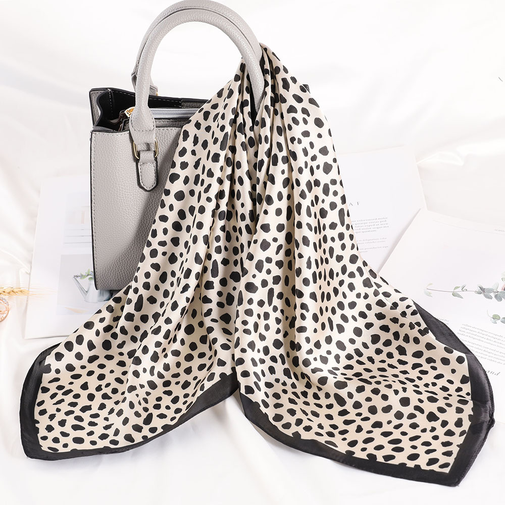 50g Weight Silk Scarf Classification Women's Elegant Streetwear Color Block Stripe Satin Silk Scarf