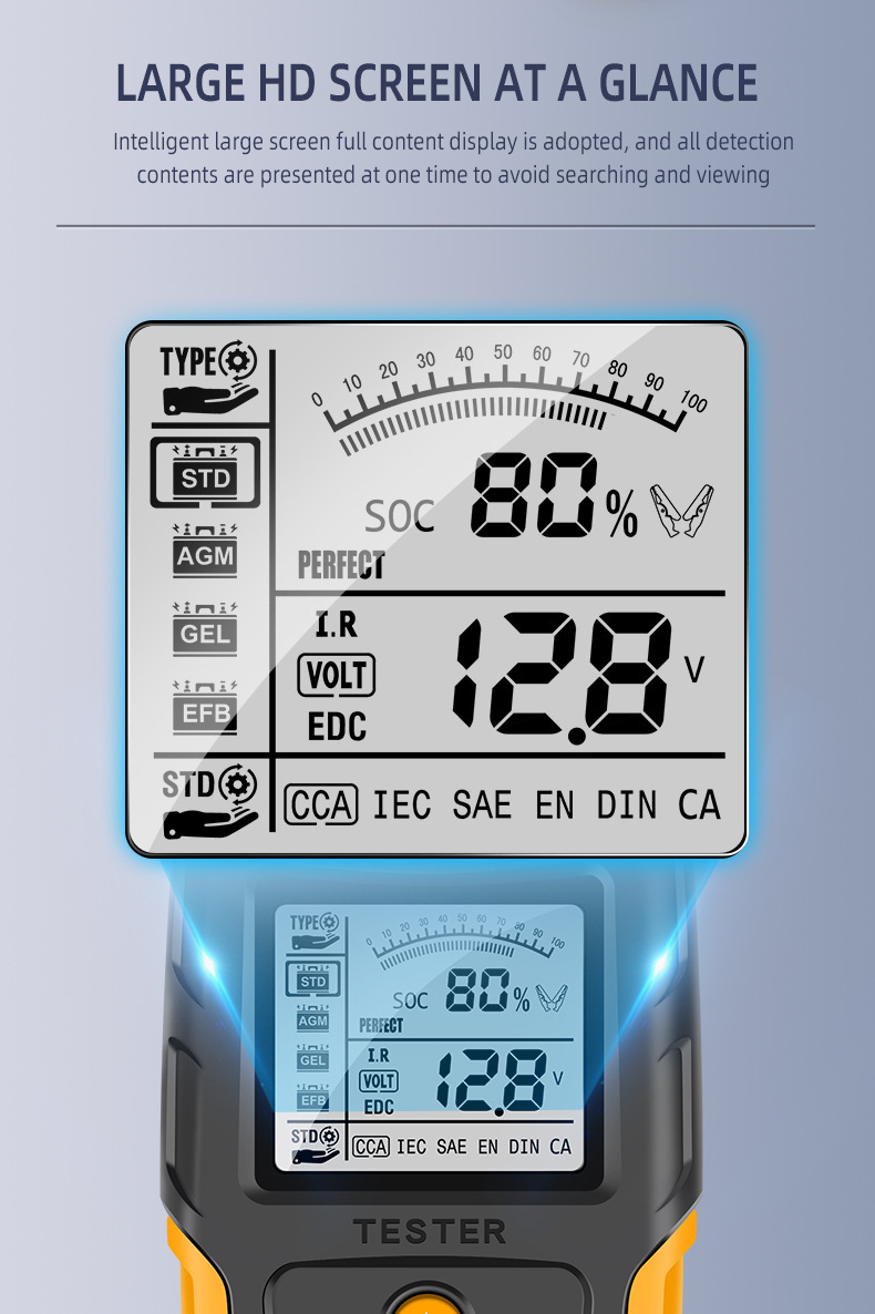 New Household Car Battery Tester with Digital Display Parameters 12V/24V Car Battery Internal Resistance Tester
