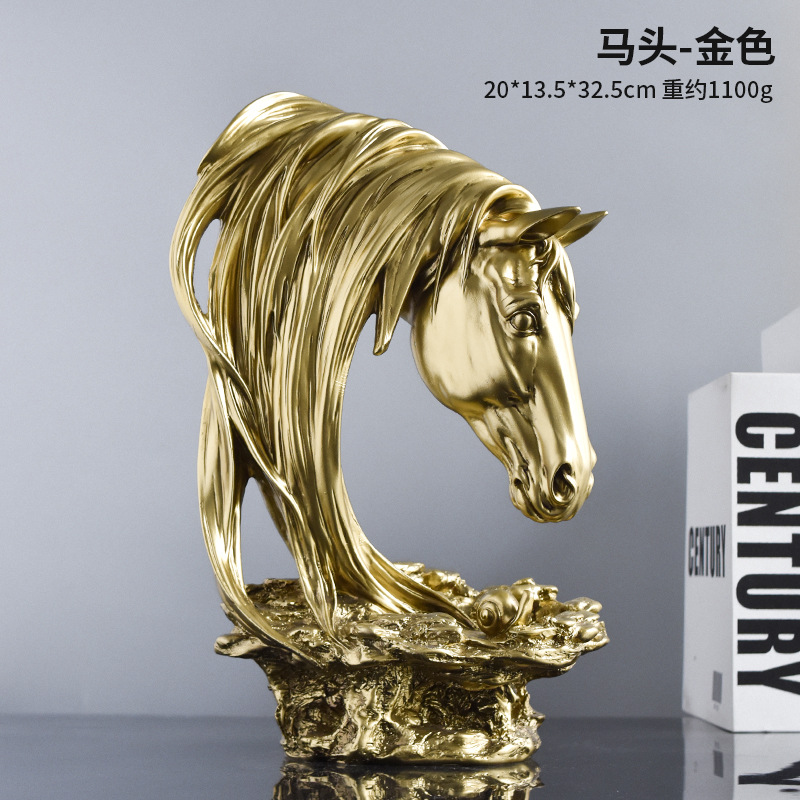 人気の馬の像、軽くて豪華な家の装飾品、リビングルームのエントランスホールのテレビキャビネットの装飾、幸運の馬年工芸品