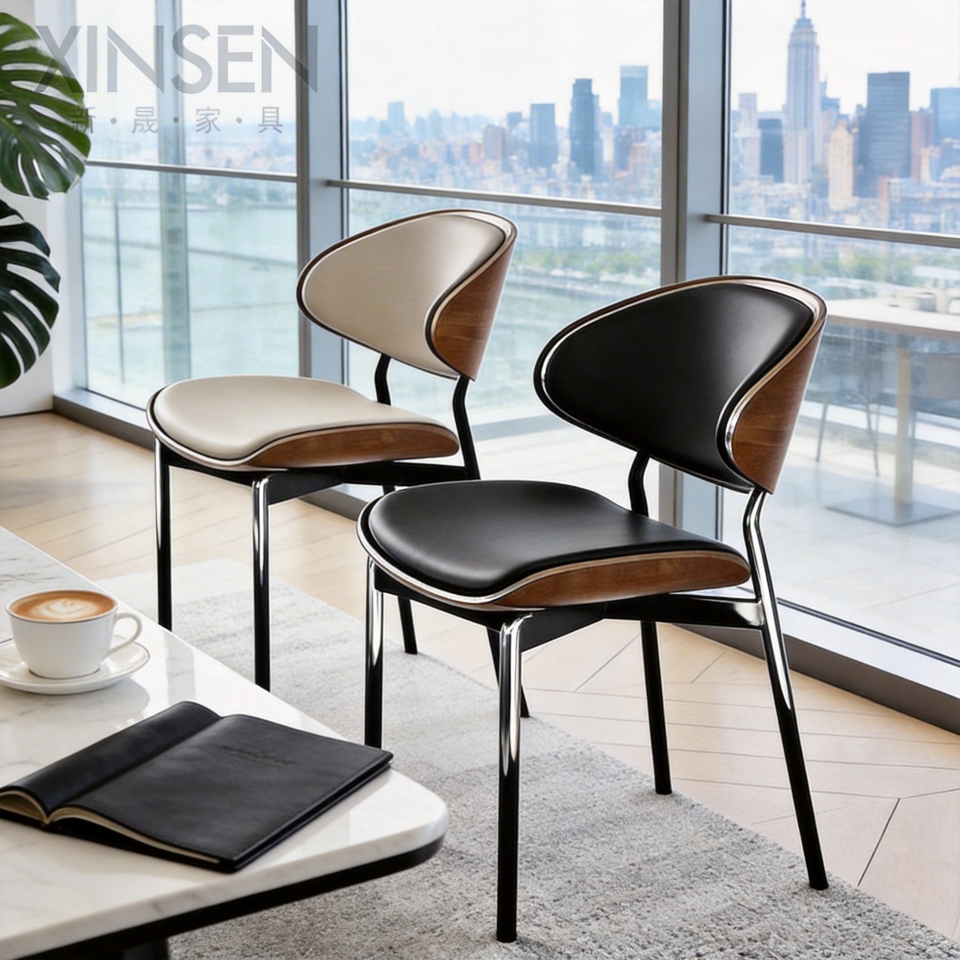 Dining Chair Home Modern Simple Dining Table Chair Solid Wood Modern Simple Mid-Century Style Dining Chair Restaurant Chair High-End