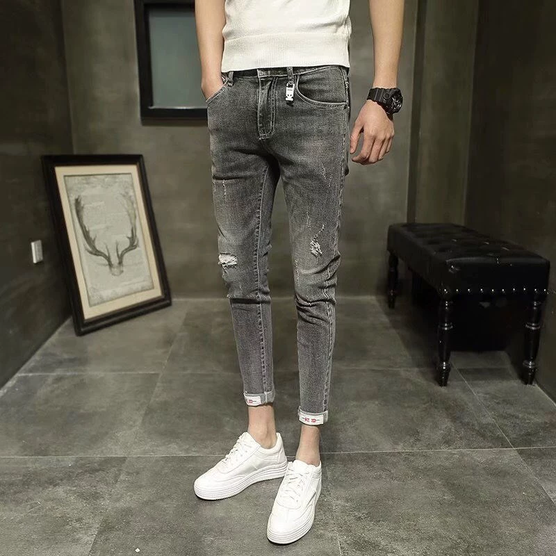 Summer jeans, elastic trousers, slim fit, tight