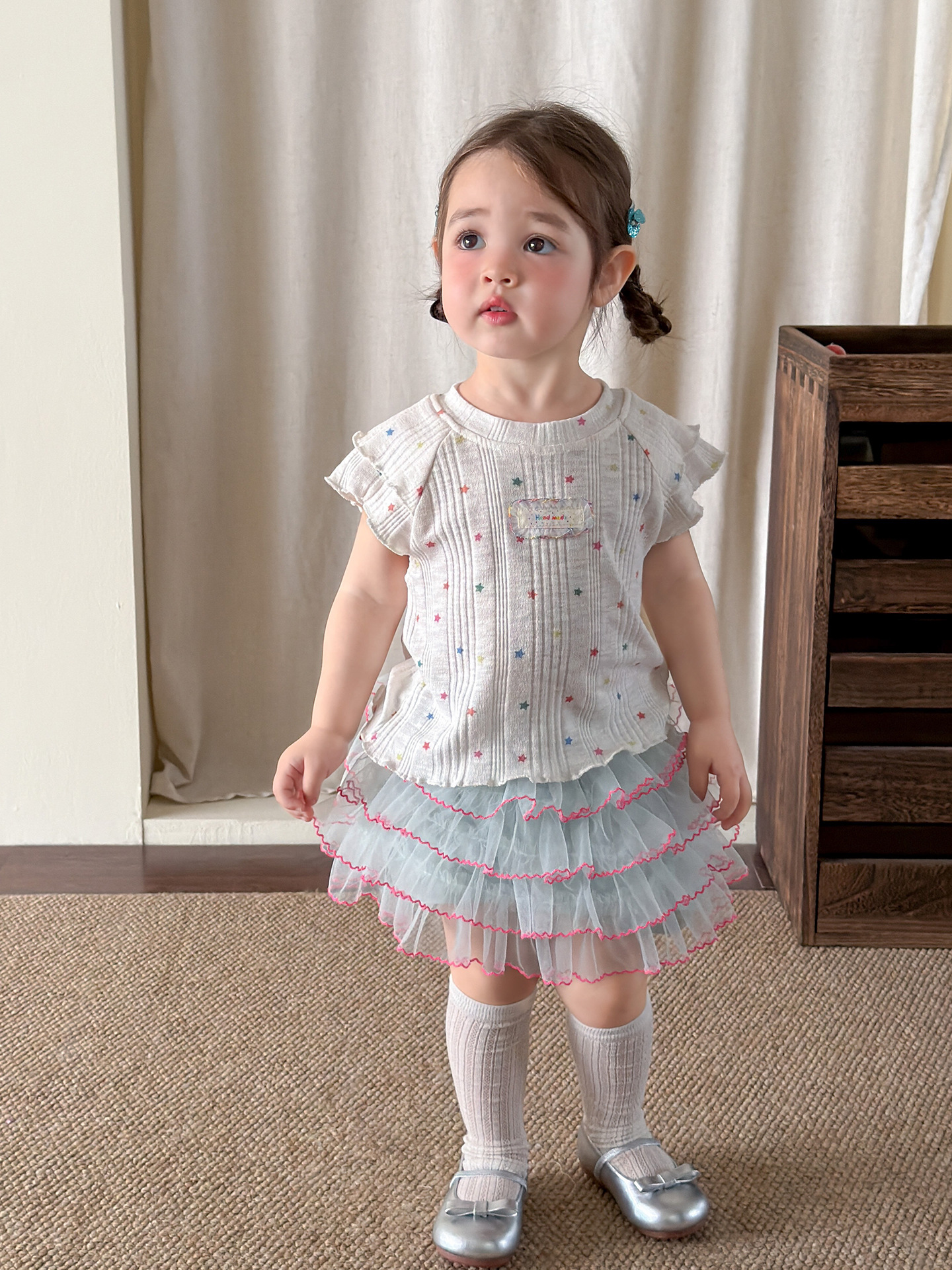 Sugar Pear ropa infantil falda de mitad de niña de verano delgada 2026 falda de princesa de niños mallas pastel de tartanilla falda corta de bebé