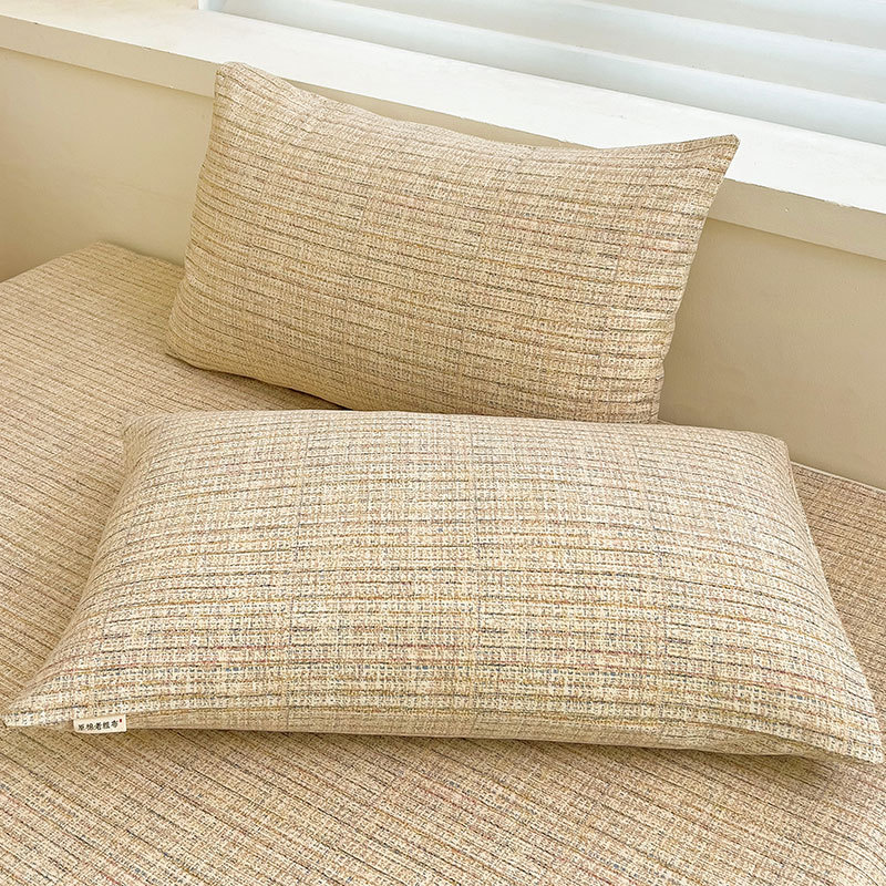 Un par de fundas de almohada de lino de algodón y lino engrosadas antiguas fundas de almohada de tela gruesa y antigua