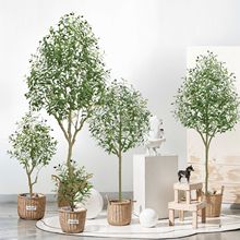 仿真植物亚马逊外贸批发假树盆栽人造橄榄树室内大型绿植落地摆件