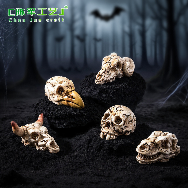 Cross-Border Foreign Trade Micro-Landscape Creative Skull Animal Head DIY Decoration Accessories Mini Resin Figurines Cross-Border Foreign Trade Micro-Landscape Creative Skull Animal Head DIY Decoration Accessories Mini Resin Figurines