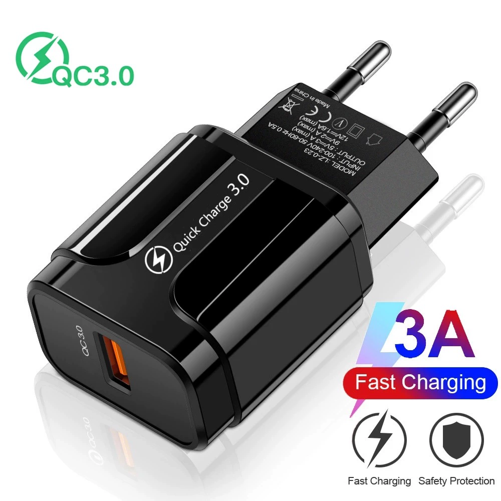 3AQC3.0 мобильный телефон быстрая зарядка USB одноразъёмная быстрая зарядка путешествие по европейским правилам и по американским правилам и быстрая зарядка USB зарядная головка