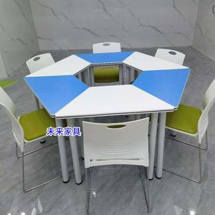 Psychological Counseling Room Table and Chair Group Activity Combination Table Smart Classroom Hexagonal Table Reading Room Hexagonal Table