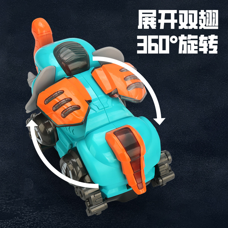 Tiktok mismo eléctrico Universal 360 ° giratorio vuelo elefante luz música niños modelo de juguete al por mayor