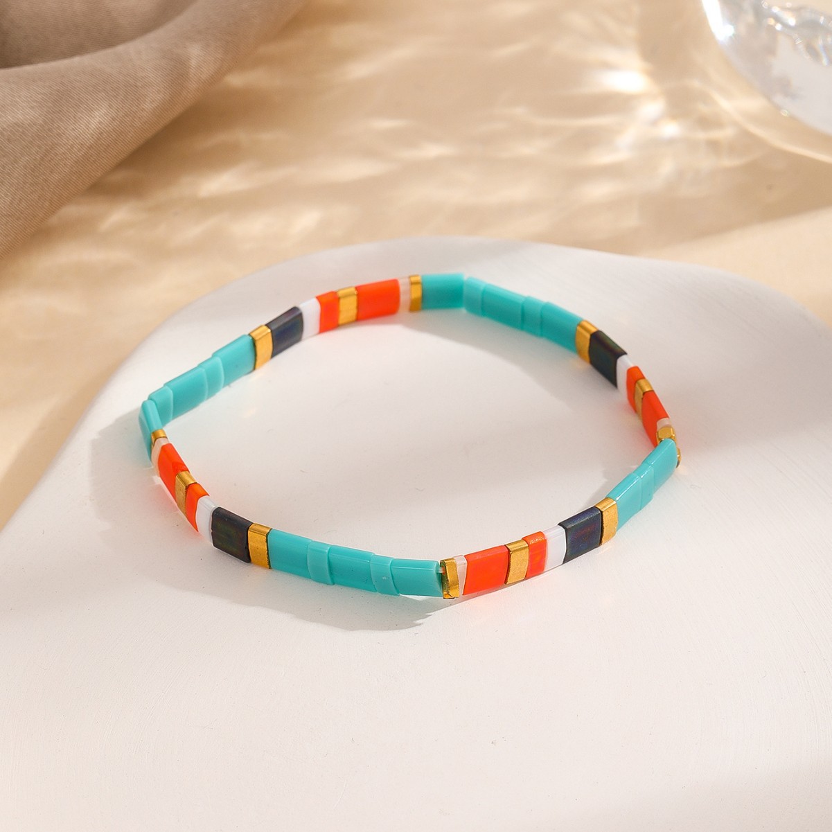 Verano 2022 nuevo japonés TILA cuentas Bohemia Orange verde pulsera para los buenos amigos joyería pulsera