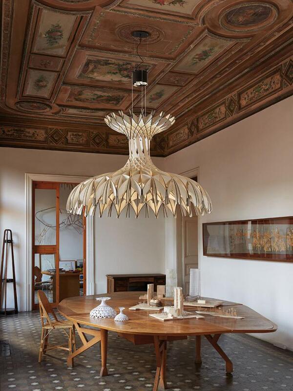 Dome wooden Dome chandelier restaurant high space art creative designer lamps foreign simple lamp