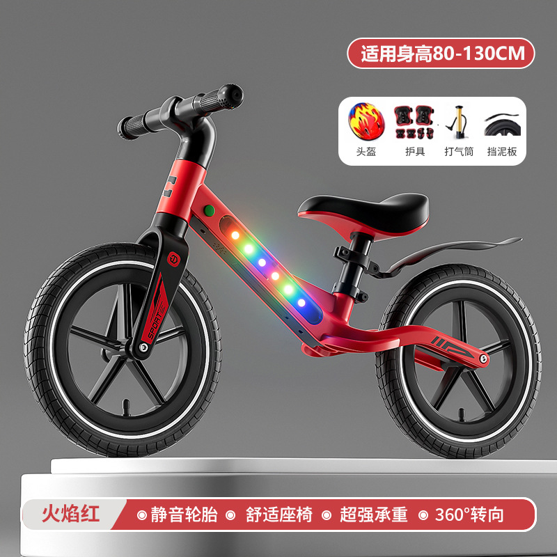 Baby balance bike, música, iluminación, patina, bebés de 1 - 6 años de edad sin pedal, bicicletas de dos ruedas, marco integrado