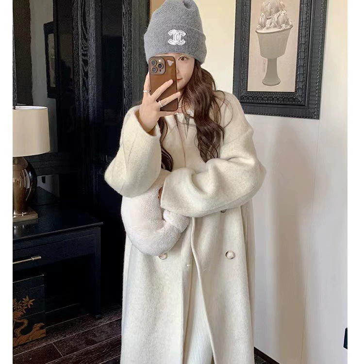 Пальто из полушерсти демисезонное для подростков, oversize спортивная куртка S/M