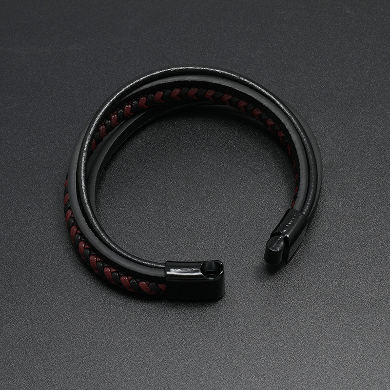 wholesale jewelry retro woven leather magnet clasp bracelet nihaojewelry