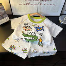 儿童短袖套装夏季新款男童女童卡通两件套云朵棉睡衣时尚韩版童装