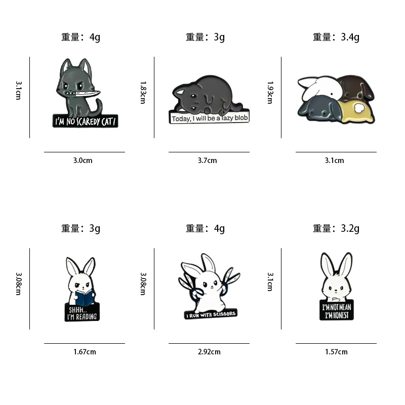 Broche de dibujos animados transfronterizos joyería ins accesorios de ropa alfileres de aleación animal lindo metal todo fósforo insignia decorativa