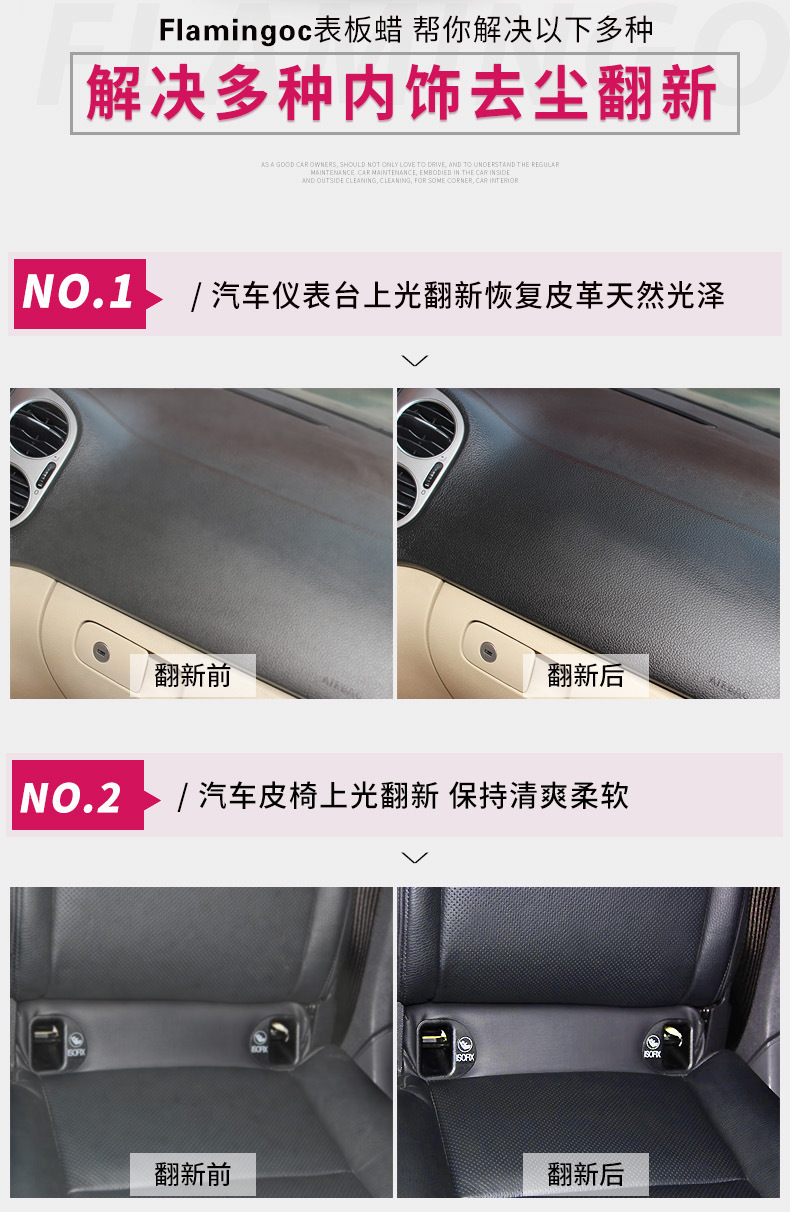 Flamingo car Watch Plate wax F004 center console coating maintenance polishing leather renovation supplies cross-border exclusive