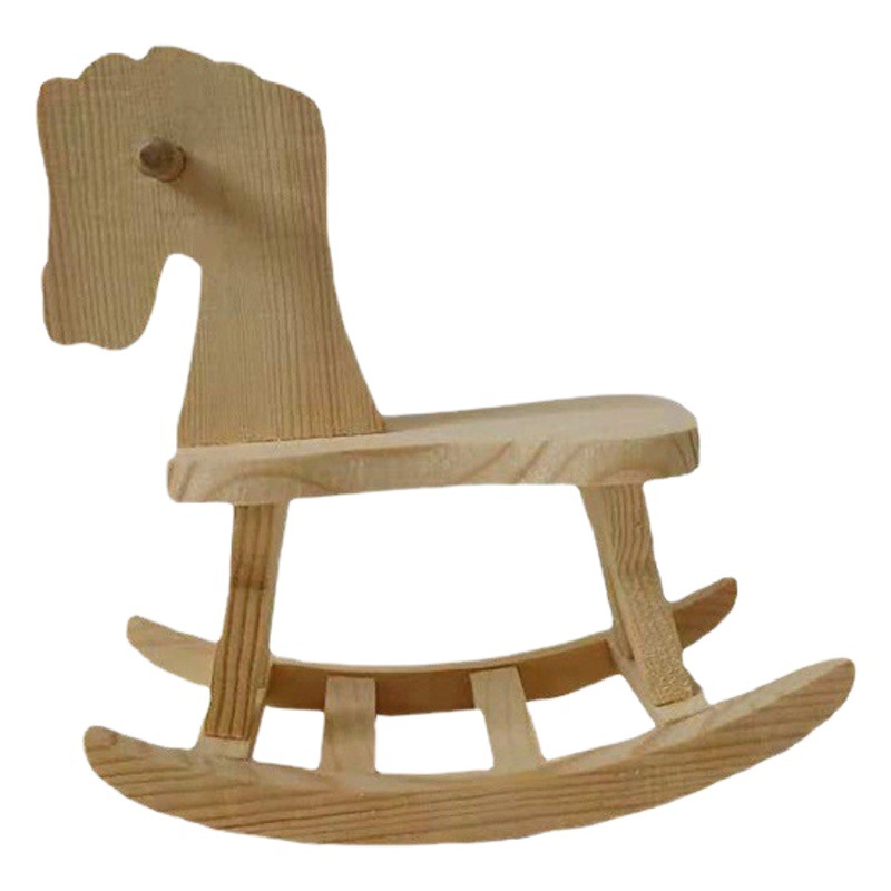 Wooden Trojan small chair simulation assembled toy student DIY children handmade class production material small wooden stool