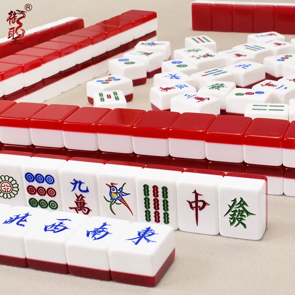 Yusheng mahjong brand household hand rub large medium Sparrow brand high-end household hand playing mahjong brand Red Chinese mahjong