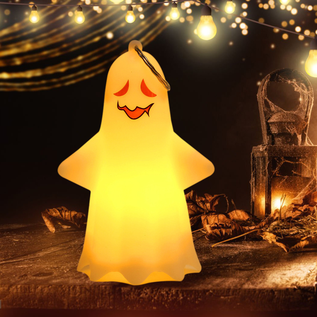 Halloween transfronterizo iluminado fantasma colgante decoración de Halloween fantasma fiestas accesorios iluminados