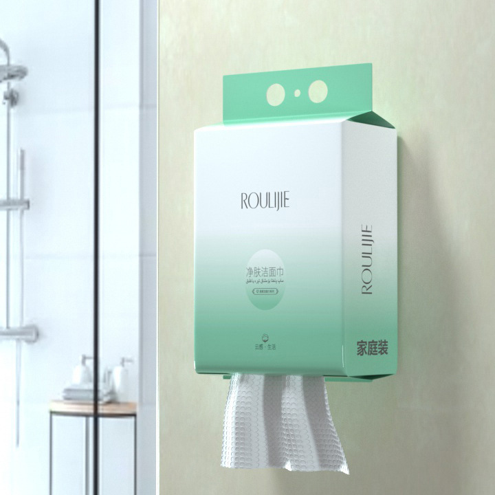 Authentic Manufacturer Wenzhou Roulijie Disposable Facial Cleansing Towels, Household Cleansing Towels, Thickened Beauty Wipes, Dual-Use for Dry and Wet