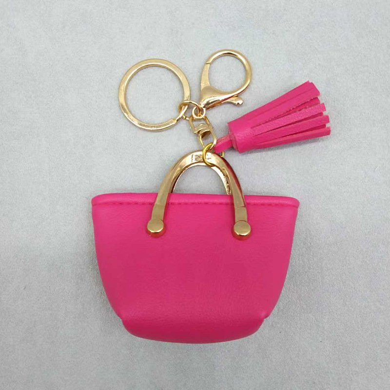Llavero para mujer, bolso, colgante, joyería, mini monedero de almacenamiento de cuero lindo europeo y americano