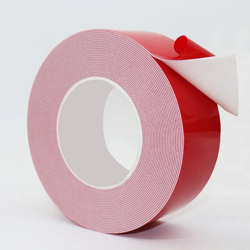 Película roja de alta viscosidad al por mayor PE espuma cinta de doble cara pegamento de esponja engrosado blanco gancho impermeable resistente a altas temperaturas cinta de doble cara