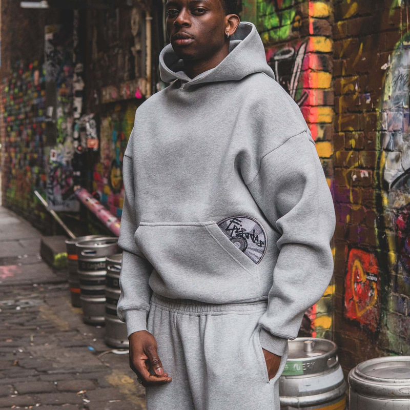 In-Stock European and American Style Personalized Disc Print Design Sweatshirt and Sweatpants Wholesale Set Pullover Hoodie Street Fashion