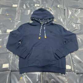 正确版高品质驴家徽标口袋长袖连帽卫衣休闲抽绳字母卫衣男女同款