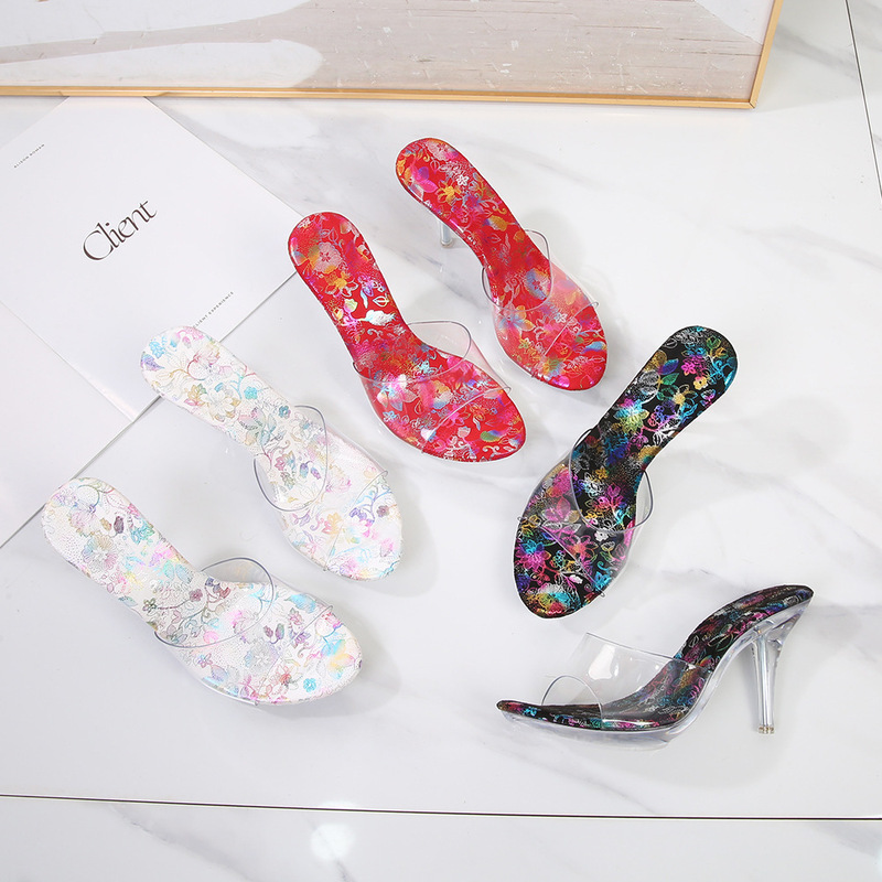 European and American Summer New Transparent Crystal Heel Sandals for Women Foreign Trade Colorful Fashion Car Model Catwalk Large Size High Heels European and American Summer New Transparent Crystal Heel Sandals for Women Foreign Trade Colorful Fashion Car Model Catwalk Large Size High Heels