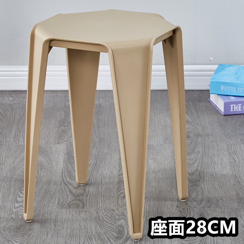 카키색 - 전체 플라스틱 - 사각 스툴 - 시트 표면 28CM ⚑