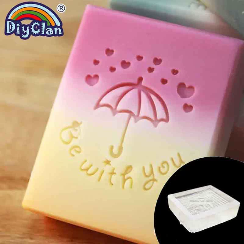 Acrylic handmade soap for St. Valentine's Day, seal, organic handle, oil