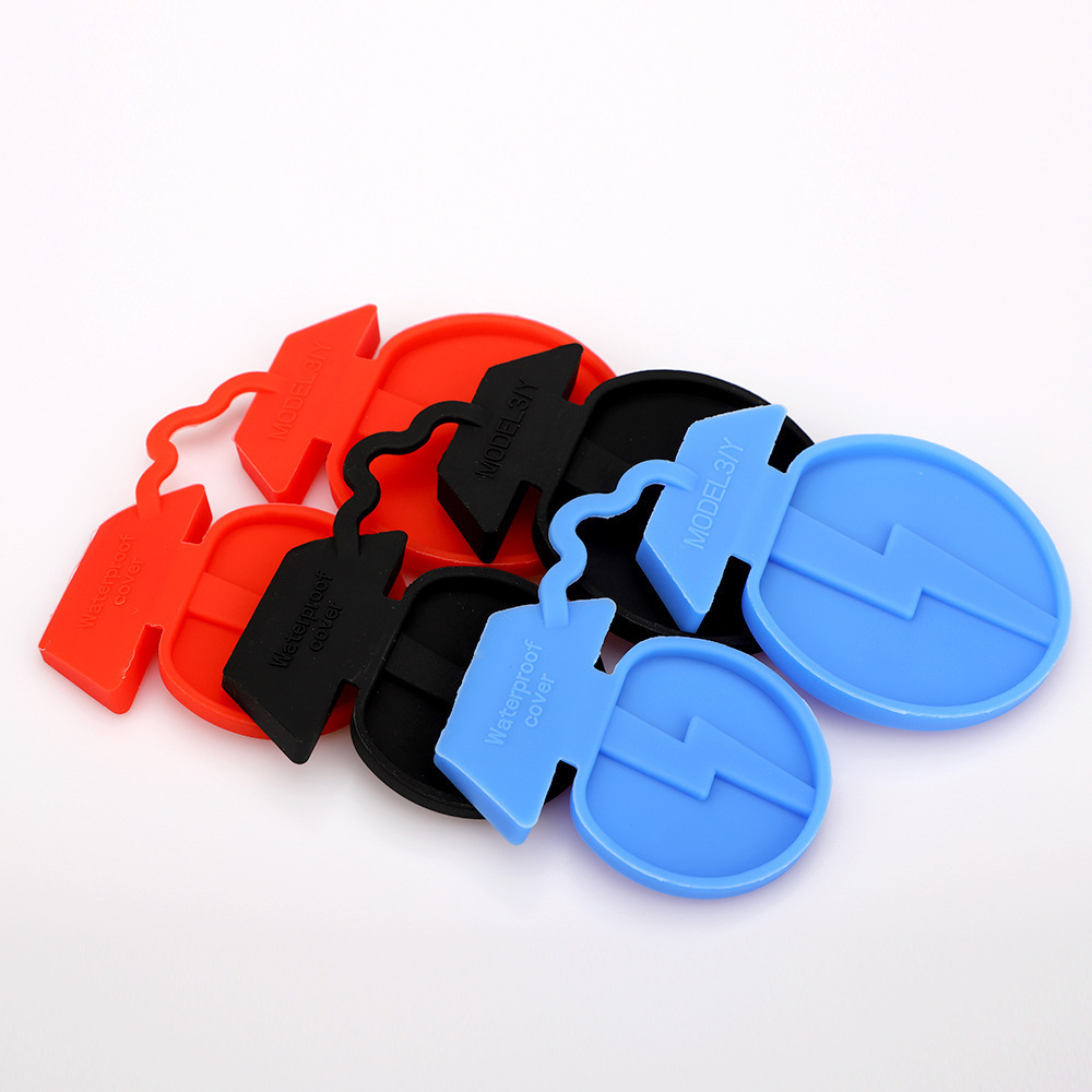 Suitable for Tesla Model 3/Y/Yl Charging Port Cover Silicone Modification Dust Cover Protective Cover Magnetic Protection