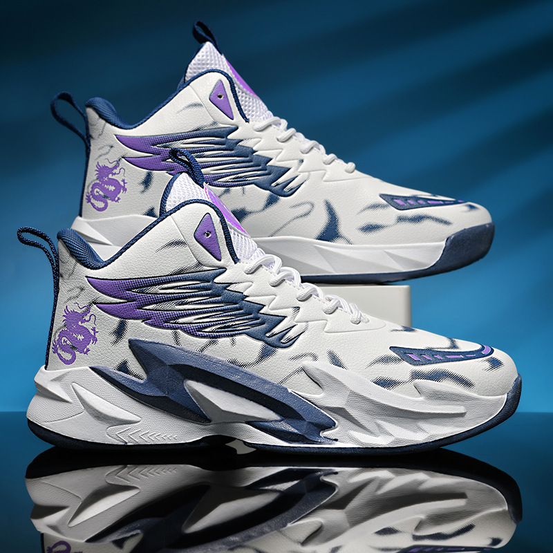Cross-border Actual Combat High-top Basketball Shoes New Leather Sports Shoes for Men and Women Cross-border Actual Combat High-top Basketball Shoes New Leather Sports Shoes for Men and Women