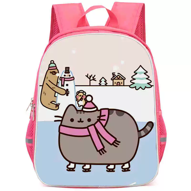 Рюкзак учебный Pusheen Fat Jimao с принтом периферийного типа, через стекло, зарубежная торговля, школьный рюкзак